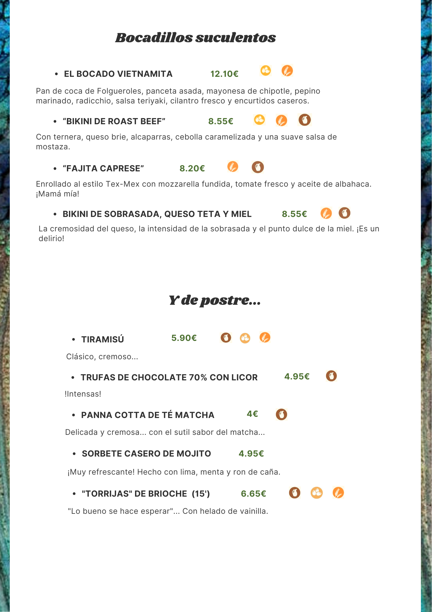 Esp2-bla-26 Carta platos calientes Castellano